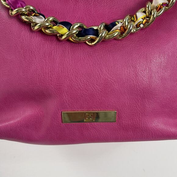 Liz Claiborne Hobo Faux Leather Pink Shoulder Bag New With Tag Chain Strap - Picture 3 of 8